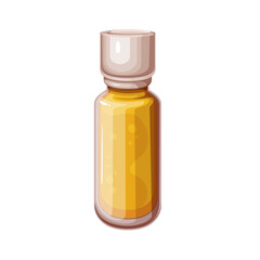 Bacopa oil bottle vector illustration. Cartoon isolated liquid brahmi extract in glass jar with lid, eco nootropic pharmaceutical plant for herbal medicine and Ayurveda therapy, ayurvedic bacopa