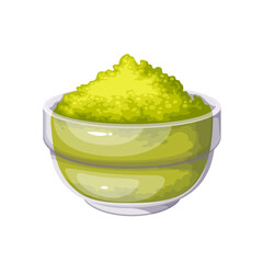 Tulsi powder pile in bowl vector illustration. Cartoon isolated glass transparent cup with dry healthy natural remedy of traditional Ayurveda medicine, organic tulsi extract heap and herbal supplement - obrazy, fototapety, plakaty