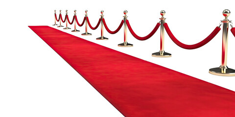 A red carpet isolated on transparent background - Generative AI