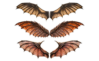 Set Dragon Wings Isolated Transparent