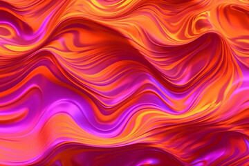 Seamless 80s holographic pink and orange frosted molten plastic jelly waves background texture. Trendy iridescent abstract neon webpunk or vaporwave surreal wavy marble pattern. 3D
created using AI