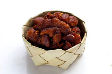Sour tamarind on white background.