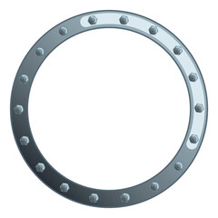 Naklejka premium Metal ring frame with bolts and nuts