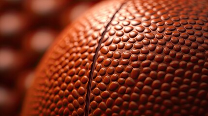 Closeup of Orange Basketball Ball: See the Realistic Leather Texture with Dimples in 3D: Generative AI