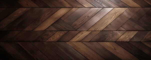 Wide banner with copy space with the texture of oak wooden design parquet. AI generative