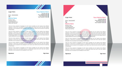 Modern corporate business letterhead design template with red, oreange and black colour.