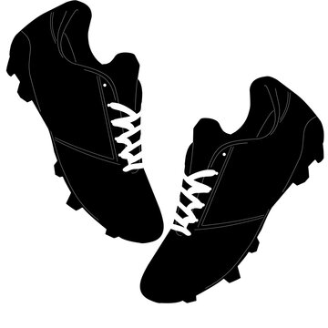 black soccer cleats with white laces clip art preview