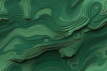Green topography map lines background. Generative AI. Generative AI.
