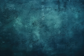 Fototapeta premium Dark blue green wall texture. Gradient. Deep teal color. Toned old rough concrete surface. Close-up. Abstract. Grunge background with space for design. Web banner.AI