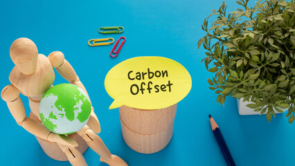There is Speech Bubble with the word Carbon Offset.It is as an eye-catching image.