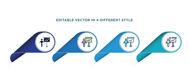   icon in 4 different styles such as filled, color, glyph, colorful, lineal color. set of  vector for web, mobile,