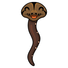 Cute golden child phantom reticulatus python cartoon