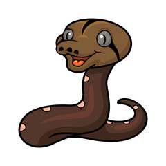 Cute golden child phantom reticulatus python cartoon