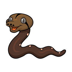 Cute golden child phantom reticulatus python cartoon