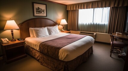 Hotel room - A private room in a hotel. AI generated