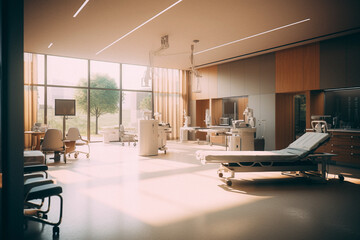 Interior concept of a hospital room - created with Generative AI technology
