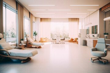 Interior concept of a hospital room - created with Generative AI technology
