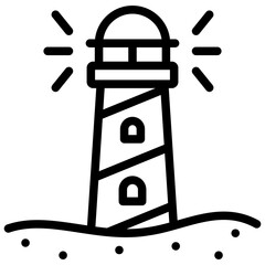 lighthouse icon illustration design with outline