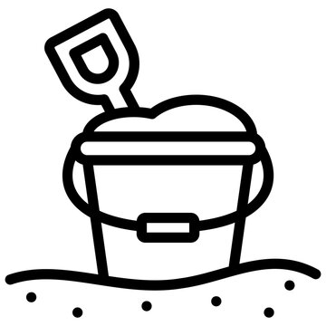 recommend clip art: sand bucket icon illustration design with outline