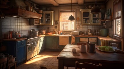 Kitchen - A room or area where food is prepared. AI generated