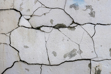 Old cracked concrete wall, texture and background