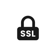 SSL certificate icon or SSL security icon vector isolated in flat style. Best SSL certificate icon for product design element. Simple SSL security icon for mobile app design element.