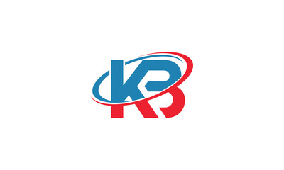 KB letter initial uppercase KB linked circle with KB lettering circle Swoosh Vector Letters Illustration.