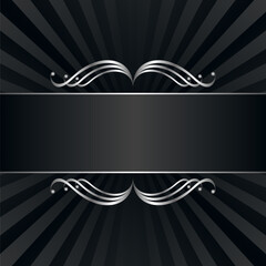 black background silver ornament