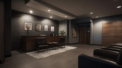 Reception area - A room or space in a building. AI generated