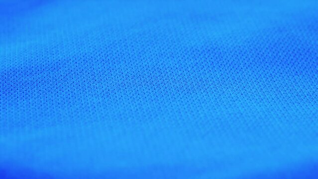 fashionable fabric for sportswear of blue polyester closeup