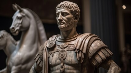 Fototapeta na wymiar The powerful Roman Emperor with a commanding presenc. AI generated