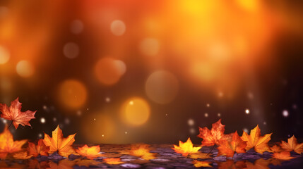Fototapeta premium 紅葉、カエデ、背景 | Autumn leaves, maple, background,Generative AI