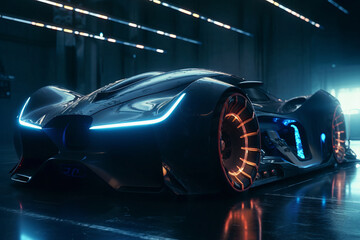 3D Render of Futuristic Sports Car