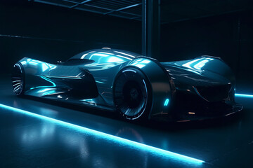 Obraz na płótnie Canvas 3D Render of Futuristic Sports Car