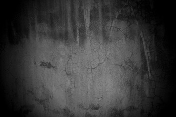Old wall texture cement dark black gray background abstract grey color design are light with white gradient background.
