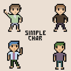 Obraz na płótnie Canvas simple character illustration pixel art style with colorful color good for your project and game asset.