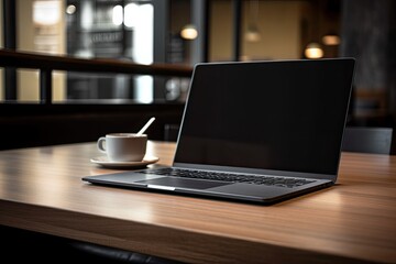 unfilled laptop Black desktop computer screen. Generative AI