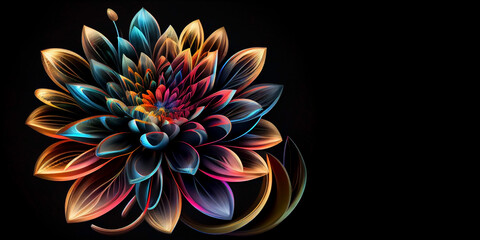 Magic glowing flower. Generative AI