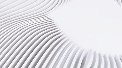 Abstract Curved Shapes. White Circular Background.