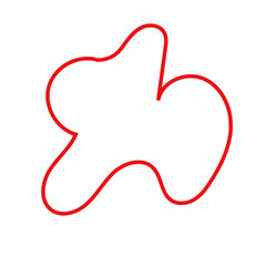 Red Abstract Shapes Outline