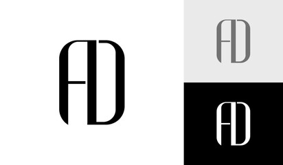 Letter AD initial monogram logo design