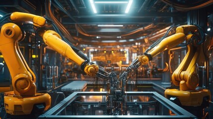 Robotics Revolution Automated Industrial Machine Arm