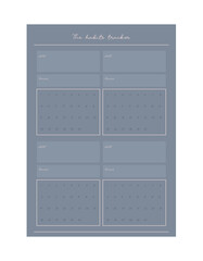 (Ocean) The Habits Tracker Planner. Plan you food day easily. Vector illustration.