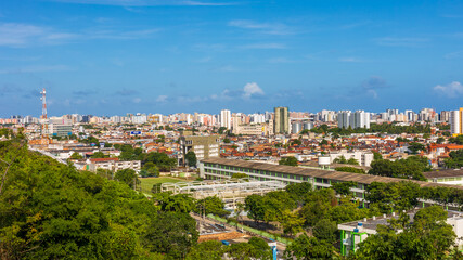 Fototapeta na wymiar Partial aerial view of the city of Maceio