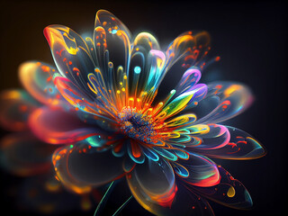 Magic glowing flower. Generative AI