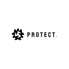 abstract symbol protect icon logo business vector design template. bold protection iconic logo design vector illustration with elegant, modern and geometric styles isolated on white background