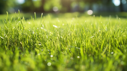 Summer lawn, green grass (Created by AI)