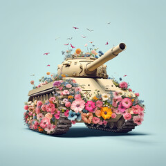 Army Tank with Flowers