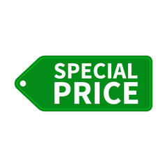 Special Price In Green Hanging Tag Shape For Advertising
