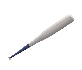 illustration of metal baseball bat, 3d render, 3d icon.